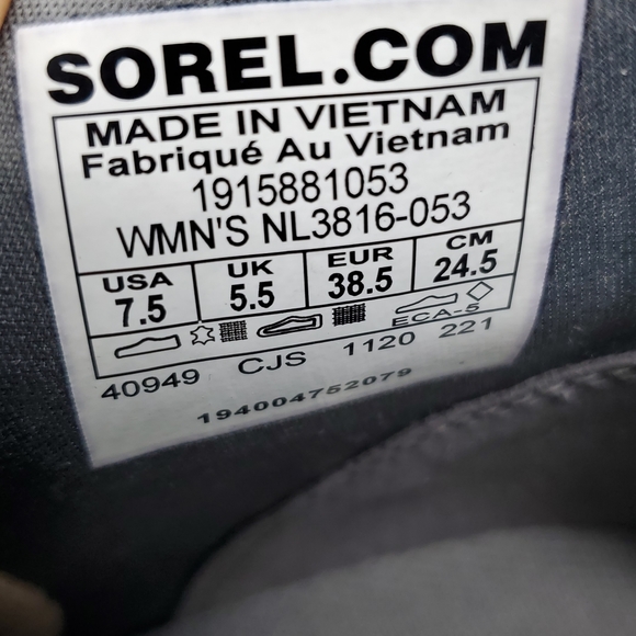 New SOREL Evie Wedge Gray Leather Ankle Boots - Picture 6 of 8